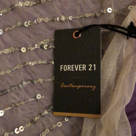 Sheer Glitter Sparkle Forever 21 Top - Picture 3 of 3